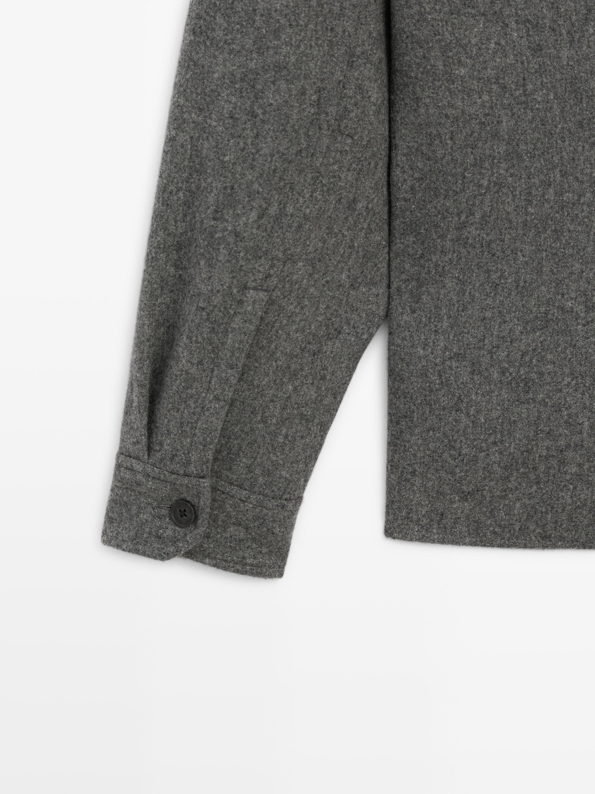 Wool blend overshirt with pockets